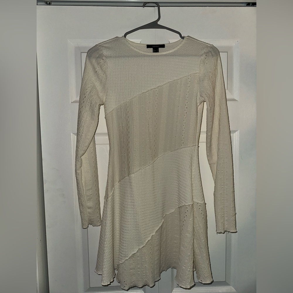 Cream Long Sleeve Dress
